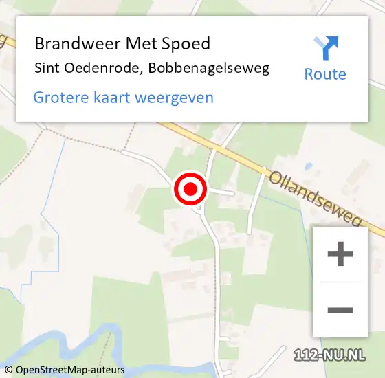 Locatie op kaart van de 112 melding: Brandweer Met Spoed Naar Sint Oedenrode, Bobbenagelseweg op 26 september 2022 10:04