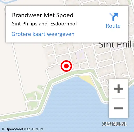 Locatie op kaart van de 112 melding: Brandweer Met Spoed Naar Sint Philipsland, Esdoornhof op 26 september 2022 10:31