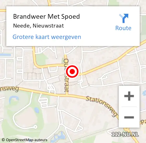 Locatie op kaart van de 112 melding: Brandweer Met Spoed Naar Neede, Nieuwstraat op 26 september 2022 10:35