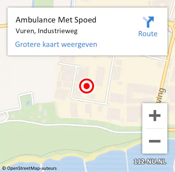 Locatie op kaart van de 112 melding: Ambulance Met Spoed Naar Vuren, Industrieweg op 26 september 2022 13:11