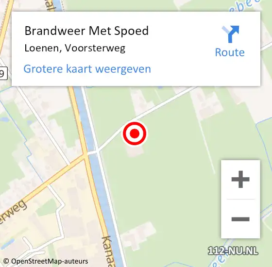 Locatie op kaart van de 112 melding: Brandweer Met Spoed Naar Loenen, Voorsterweg op 26 september 2022 14:39