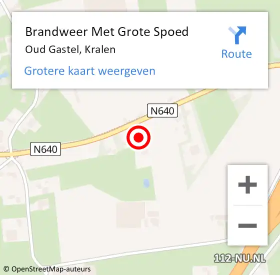 Locatie op kaart van de 112 melding: Brandweer Met Grote Spoed Naar Oud Gastel, Kralen op 26 september 2022 14:47