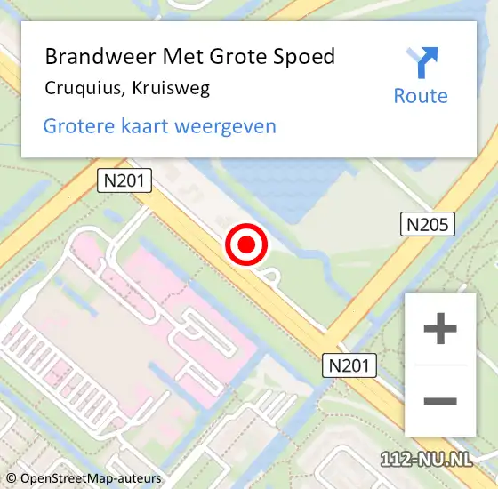 Locatie op kaart van de 112 melding: Brandweer Met Grote Spoed Naar Cruquius, Kruisweg op 26 september 2022 15:15