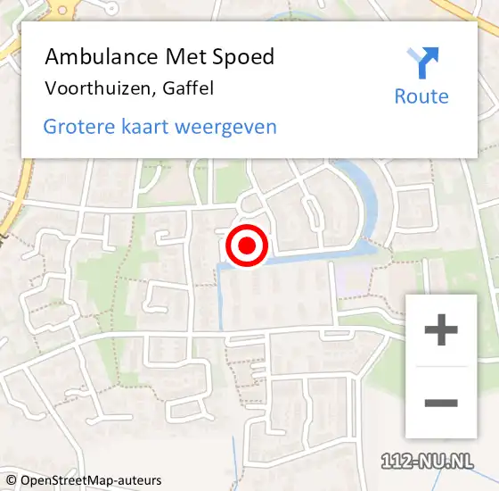 Locatie op kaart van de 112 melding: Ambulance Met Spoed Naar Voorthuizen, Gaffel op 26 september 2022 17:03