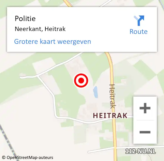 Locatie op kaart van de 112 melding: Politie Neerkant, Heitrak op 26 september 2022 18:14