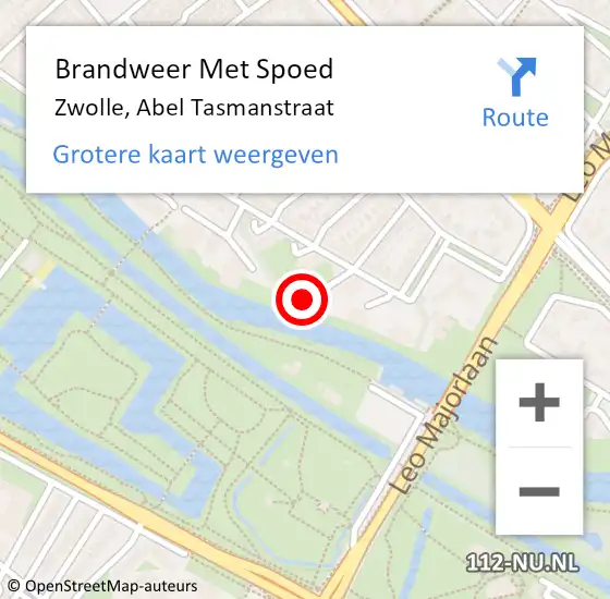 Locatie op kaart van de 112 melding: Brandweer Met Spoed Naar Zwolle, Abel Tasmanstraat op 26 september 2022 19:20