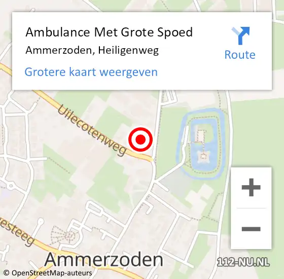 Locatie op kaart van de 112 melding: Ambulance Met Grote Spoed Naar Ammerzoden, Heiligenweg op 26 september 2022 19:43