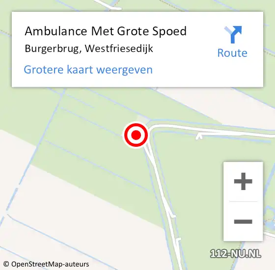 Locatie op kaart van de 112 melding: Ambulance Met Grote Spoed Naar Burgerbrug, Westfriesedijk op 26 september 2022 20:46