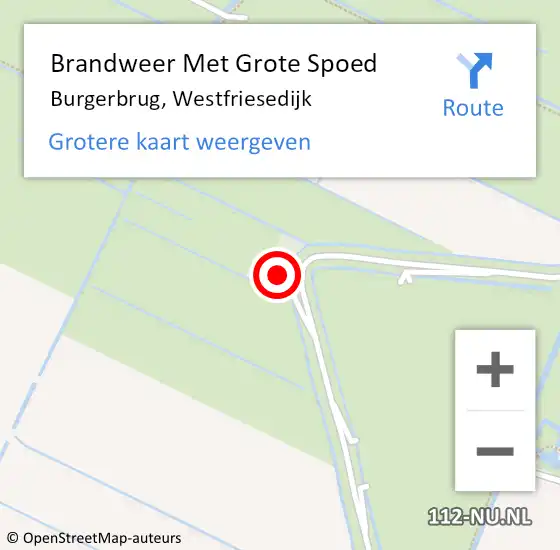 Locatie op kaart van de 112 melding: Brandweer Met Grote Spoed Naar Burgerbrug, Westfriesedijk op 26 september 2022 20:46