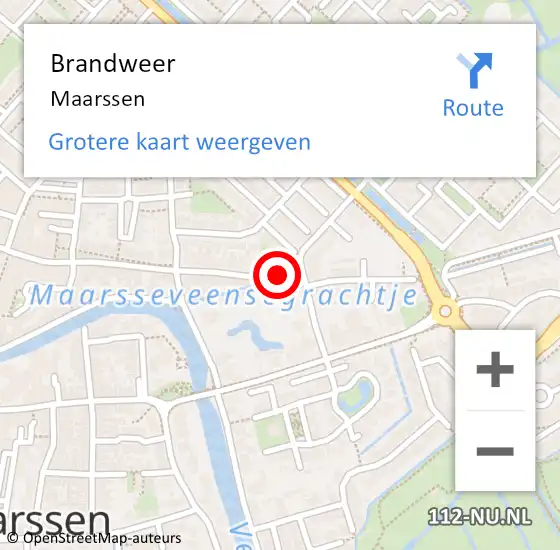 Locatie op kaart van de 112 melding: Brandweer Maarssen op 26 september 2022 21:32