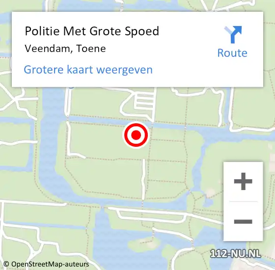 Locatie op kaart van de 112 melding: Politie Met Grote Spoed Naar Veendam, Toene op 26 september 2022 22:10