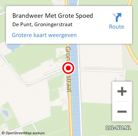 Locatie op kaart van de 112 melding: Brandweer Met Grote Spoed Naar De Punt, Groningerstraat op 30 juli 2014 14:59