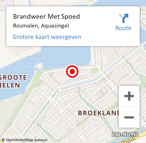 Locatie op kaart van de 112 melding: Brandweer Met Spoed Naar Rosmalen, Aquasingel op 26 september 2022 22:40