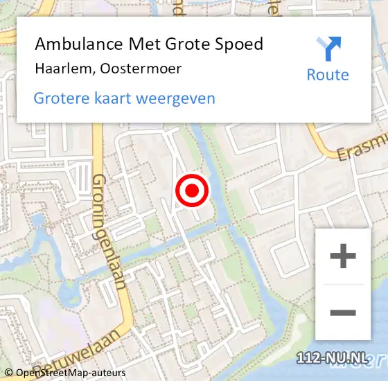 Locatie op kaart van de 112 melding: Ambulance Met Grote Spoed Naar Haarlem, Oostermoer op 26 september 2022 23:24