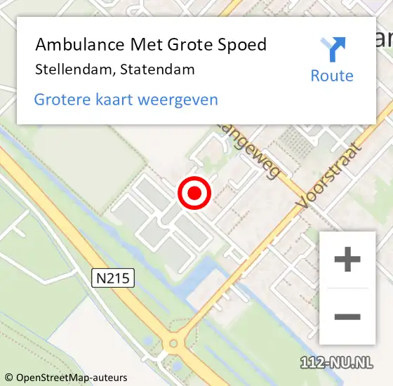 Locatie op kaart van de 112 melding: Ambulance Met Grote Spoed Naar Stellendam, Statendam op 27 september 2022 06:58