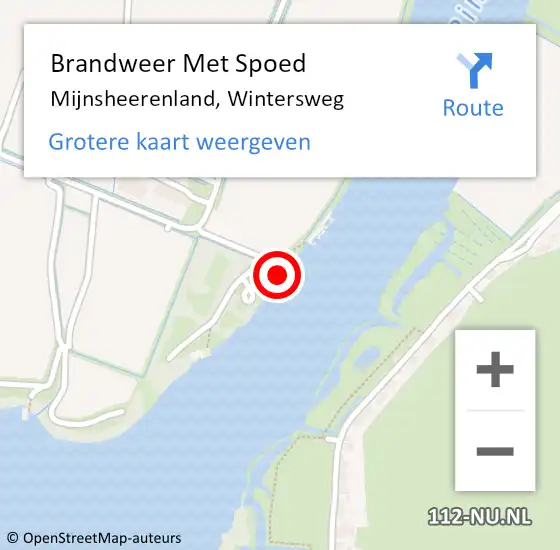 Locatie op kaart van de 112 melding: Brandweer Met Spoed Naar Mijnsheerenland, Wintersweg op 27 september 2022 07:18