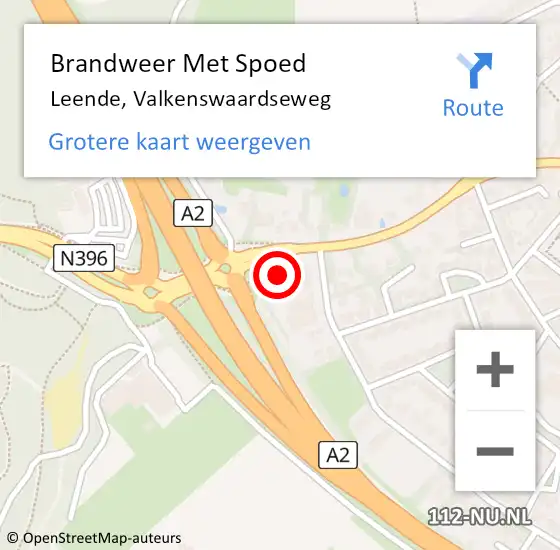 Locatie op kaart van de 112 melding: Brandweer Met Spoed Naar Leende, Valkenswaardseweg op 27 september 2022 07:46