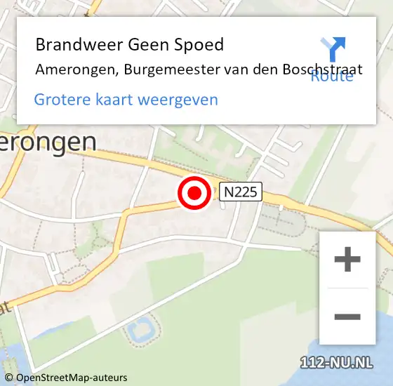 Locatie op kaart van de 112 melding: Brandweer Geen Spoed Naar Amerongen, Burgemeester van den Boschstraat op 27 september 2022 08:28