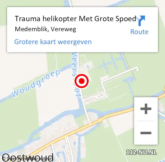 Locatie op kaart van de 112 melding: Trauma helikopter Met Grote Spoed Naar Medemblik, Vereweg op 27 september 2022 09:14