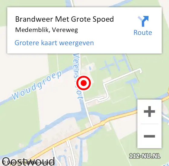 Locatie op kaart van de 112 melding: Brandweer Met Grote Spoed Naar Medemblik, Vereweg op 27 september 2022 09:16