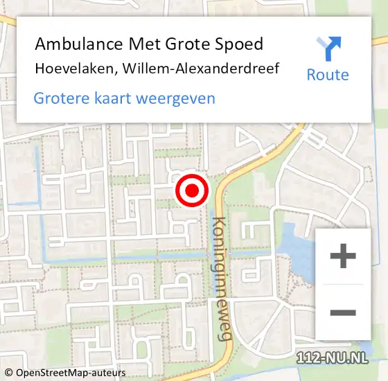 Locatie op kaart van de 112 melding: Ambulance Met Grote Spoed Naar Hoevelaken, Willem-Alexanderdreef op 27 september 2022 09:18