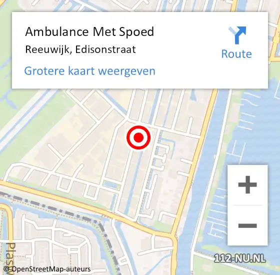 Locatie op kaart van de 112 melding: Ambulance Met Spoed Naar Reeuwijk, Edisonstraat op 27 september 2022 09:31