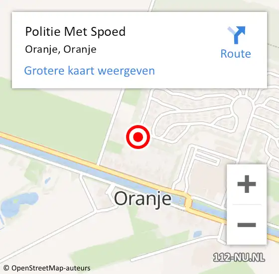 Locatie op kaart van de 112 melding: Politie Met Spoed Naar Oranje, Oranje op 27 september 2022 10:03