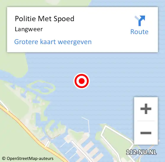 Locatie op kaart van de 112 melding: Politie Met Spoed Naar Langweer op 27 september 2022 11:50
