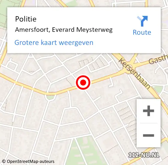 Locatie op kaart van de 112 melding: Politie Amersfoort, Everard Meysterweg op 27 september 2022 11:51