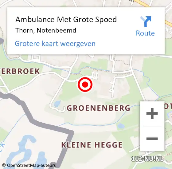 Locatie op kaart van de 112 melding: Ambulance Met Grote Spoed Naar Thorn, Notenbeemd op 27 september 2022 11:51