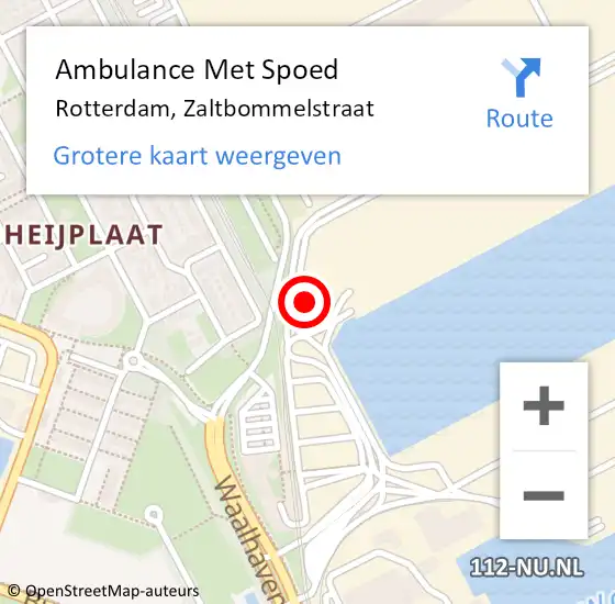 Locatie op kaart van de 112 melding: Ambulance Met Spoed Naar Rotterdam, Zaltbommelstraat op 27 september 2022 11:58