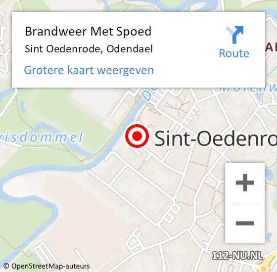 Locatie op kaart van de 112 melding: Brandweer Met Spoed Naar Sint Oedenrode, Odendael op 27 september 2022 12:06