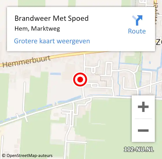 Locatie op kaart van de 112 melding: Brandweer Met Spoed Naar Hem, Marktweg op 27 september 2022 13:15