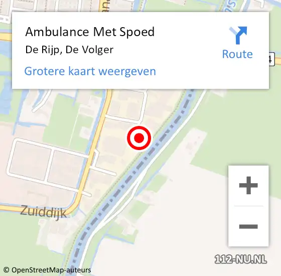 Locatie op kaart van de 112 melding: Ambulance Met Spoed Naar De Rijp, De Volger op 27 september 2022 15:07