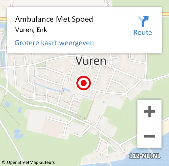 Locatie op kaart van de 112 melding: Ambulance Met Spoed Naar Vuren, Enk op 27 september 2022 15:31