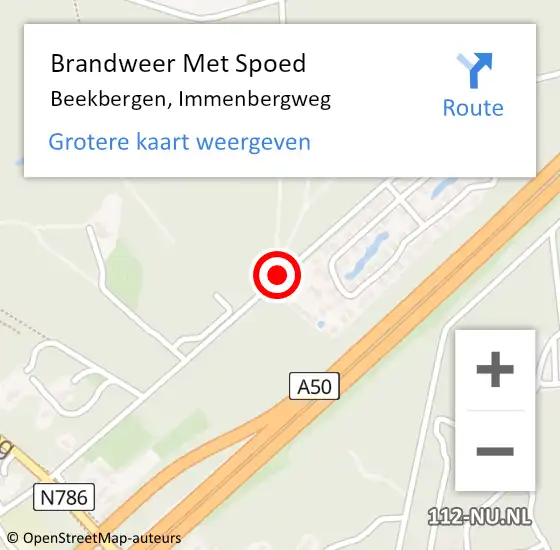 Locatie op kaart van de 112 melding: Brandweer Met Spoed Naar Beekbergen, Immenbergweg op 30 juli 2014 16:07