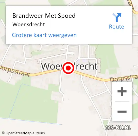 Locatie op kaart van de 112 melding: Brandweer Met Spoed Naar Woensdrecht op 27 september 2022 16:37