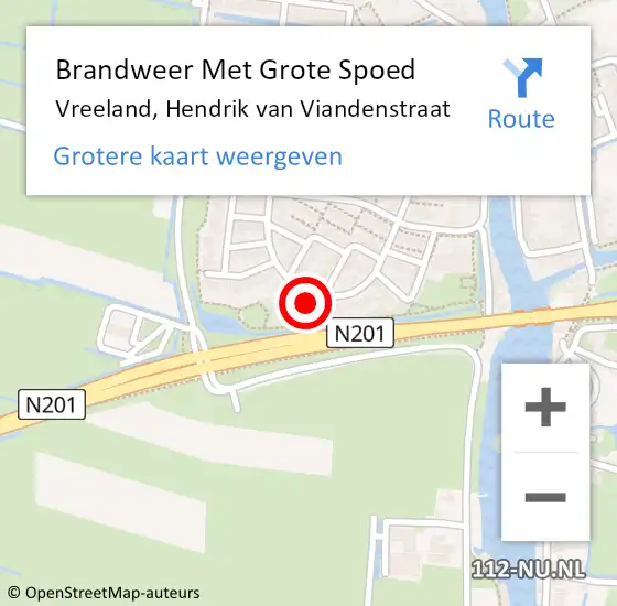 Locatie op kaart van de 112 melding: Brandweer Met Grote Spoed Naar Vreeland, Hendrik van Viandenstraat op 27 september 2022 16:37