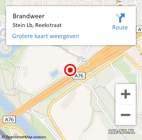 Locatie op kaart van de 112 melding: Brandweer Stein Lb, Reekstraat op 30 juli 2014 16:16