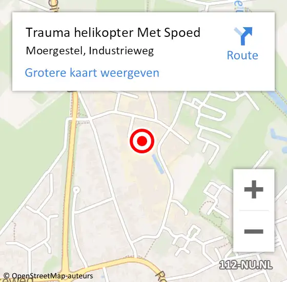 Locatie op kaart van de 112 melding: Trauma helikopter Met Spoed Naar Moergestel, Industrieweg op 27 september 2022 17:13