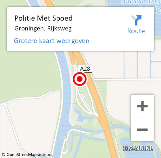 Locatie op kaart van de 112 melding: Politie Met Spoed Naar Groningen, Rijksweg op 27 september 2022 17:13