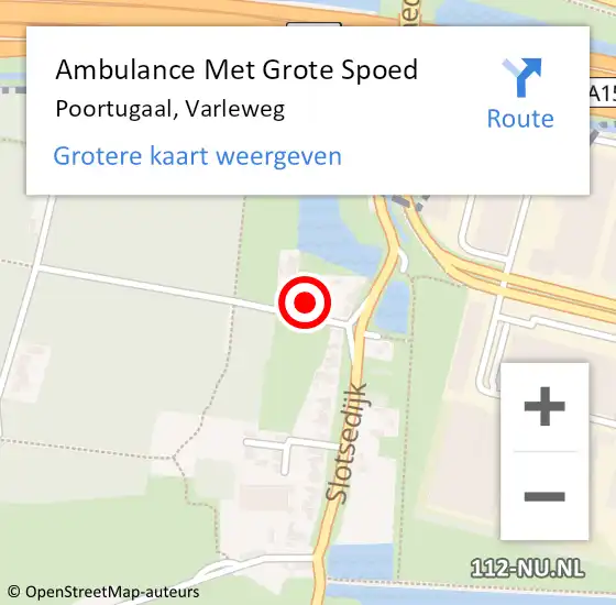 Locatie op kaart van de 112 melding: Ambulance Met Grote Spoed Naar Poortugaal, Varleweg op 27 september 2022 18:49