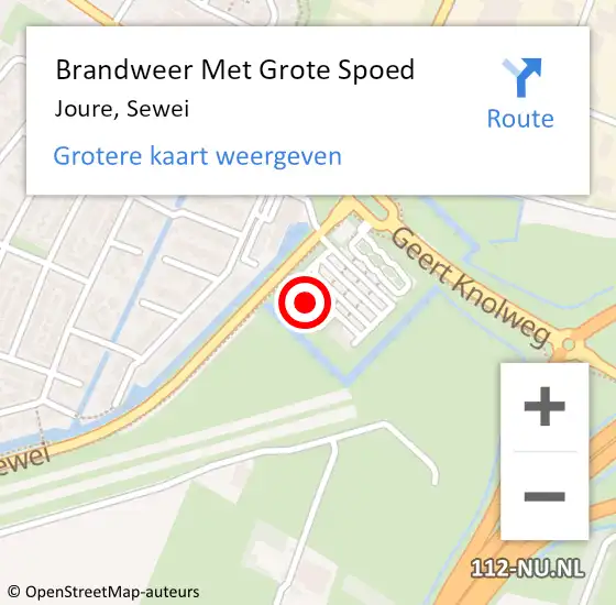 Locatie op kaart van de 112 melding: Brandweer Met Grote Spoed Naar Joure, Sewei op 27 september 2022 19:11