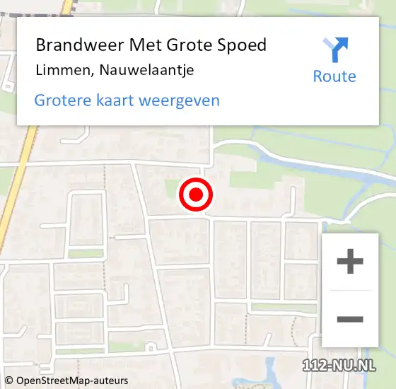 Locatie op kaart van de 112 melding: Brandweer Met Grote Spoed Naar Limmen, Nauwelaantje op 27 september 2022 21:14