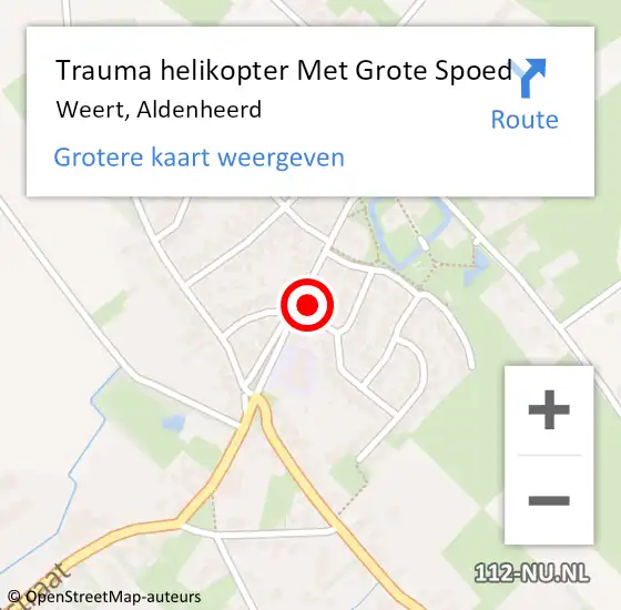 Locatie op kaart van de 112 melding: Trauma helikopter Met Grote Spoed Naar Weert, Aldenheerd op 27 september 2022 23:05