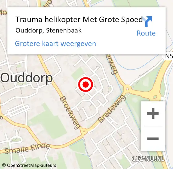 Locatie op kaart van de 112 melding: Trauma helikopter Met Grote Spoed Naar Ouddorp, Stenenbaak op 27 september 2022 23:12