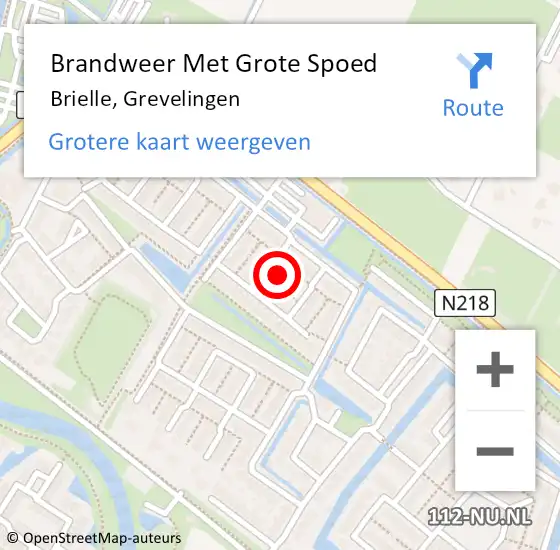 Locatie op kaart van de 112 melding: Brandweer Met Grote Spoed Naar Brielle, Grevelingen op 28 september 2022 00:59