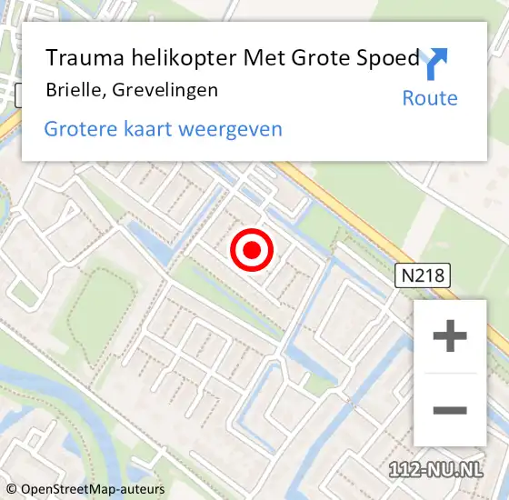 Locatie op kaart van de 112 melding: Trauma helikopter Met Grote Spoed Naar Brielle, Grevelingen op 28 september 2022 00:59