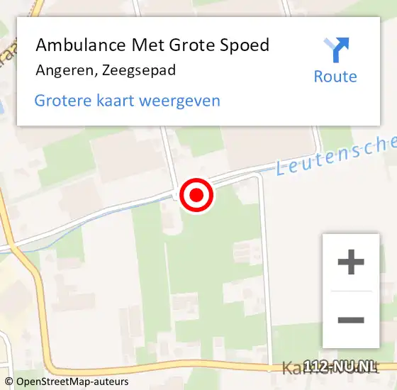 Locatie op kaart van de 112 melding: Ambulance Met Grote Spoed Naar Angeren, Zeegsepad op 28 september 2022 01:30