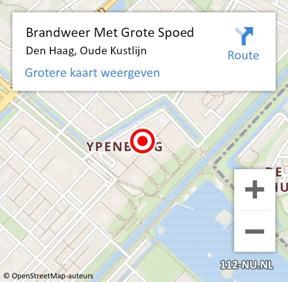 Locatie op kaart van de 112 melding: Brandweer Met Grote Spoed Naar Den Haag, Oude Kustlijn op 28 september 2022 02:45